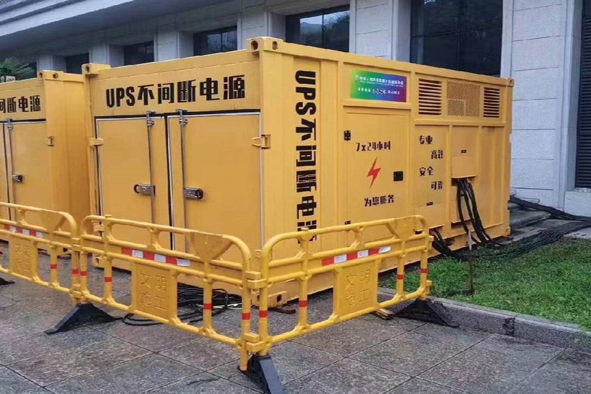 无极发电机租赁施工现场