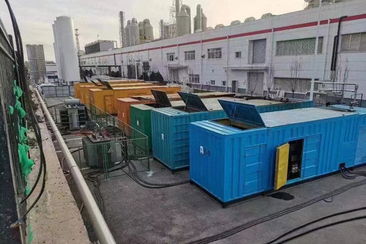 无极发电机租赁施工现场